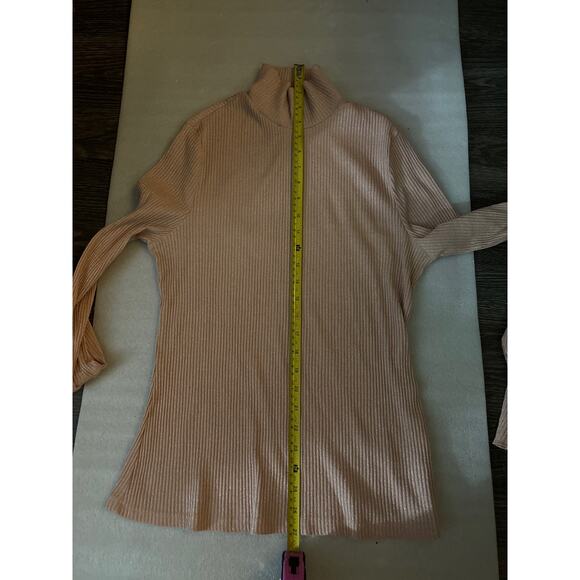 SHEIN Curve Flounce Sleeve Pink Sparkly Turtleneck Sweater 1XL Coquette Girl - Picture 6 of 8